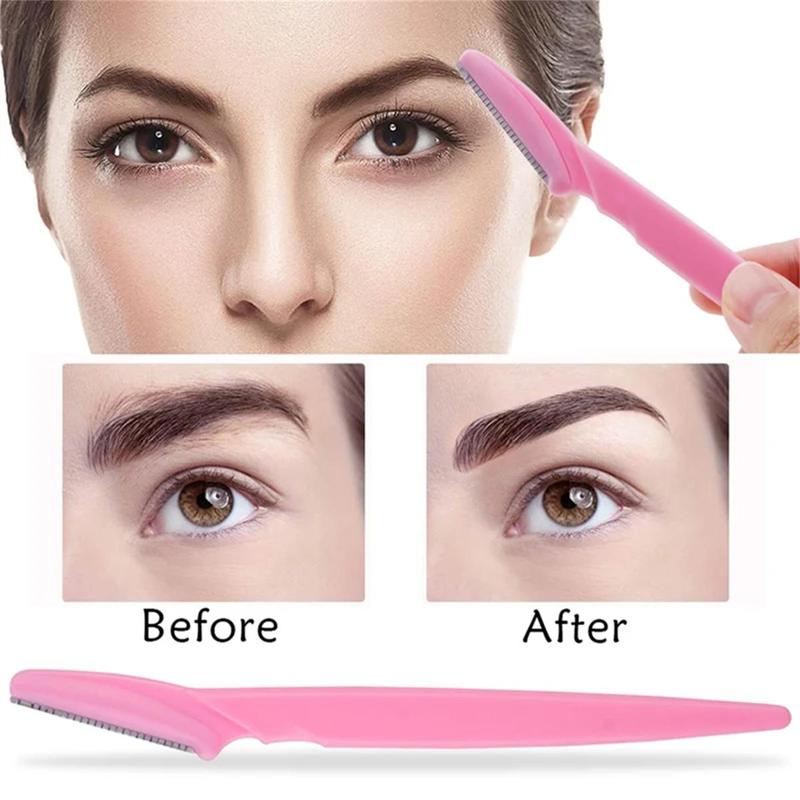 Multi-color Stainless Steel Eyebrow Razor, Summer Sharp Blade Anti-scratch Design Eyebrow Trimmer, Manual Gentle Eyebrow Trimmer for Eye Brow Shaping, Handle Razor