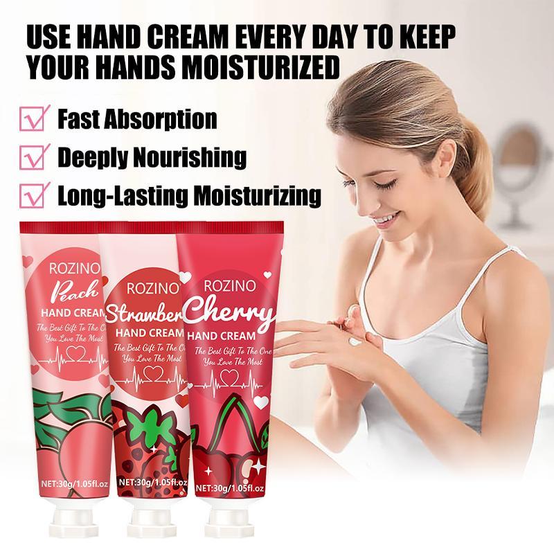 Fruit Moisturizing Hand Cream, 3pcs set Hand Lotion For Dry Skin, Hand Care Product For Women & Girls