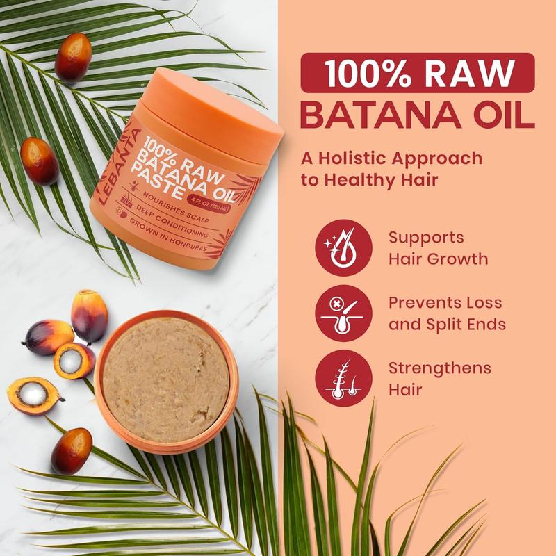 [HOT PRODUCT 2024] LEBANTA Raw Batana Oil for Hair Growth - 100% Pure, Organic 4oz Batana from Honduras for Thick and Strong Natural Hair - Dr. Sebi Unrefined Cold Pressed Cosmetic Scalp Mask for Men & Women (1 Pack)