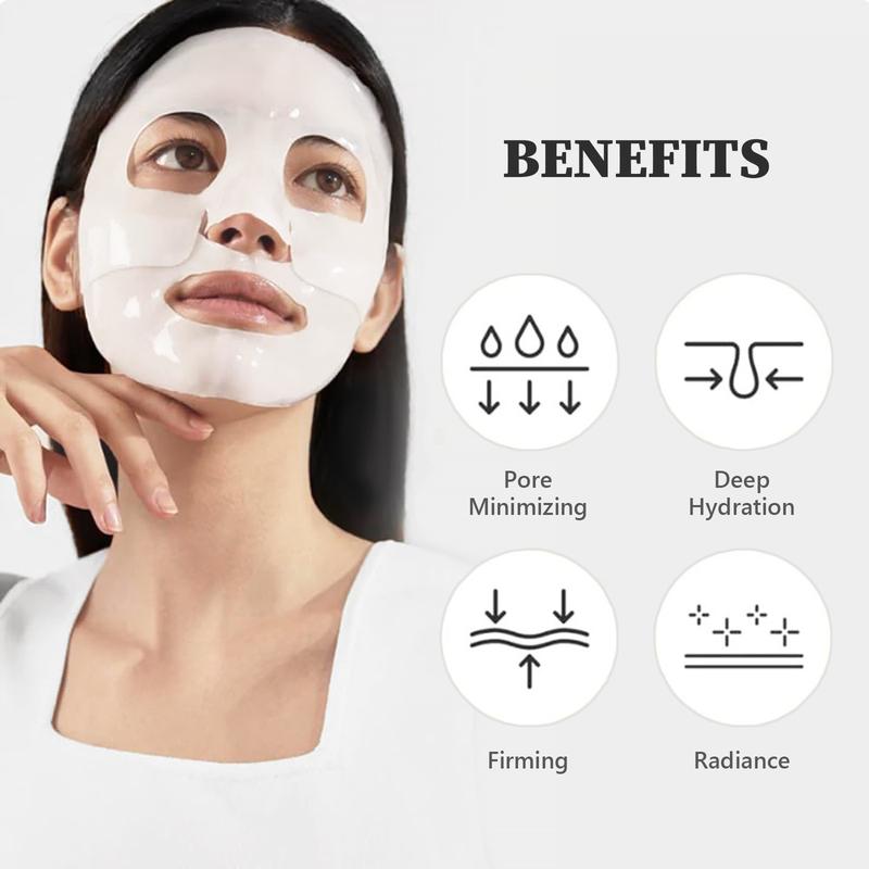 Deep Collagen Overnight Mask,Facial Hydrogel Masks with Low Molecular Weight Collagen for Elasticity, Firming, Comfort Moisturizing Skincare Repair