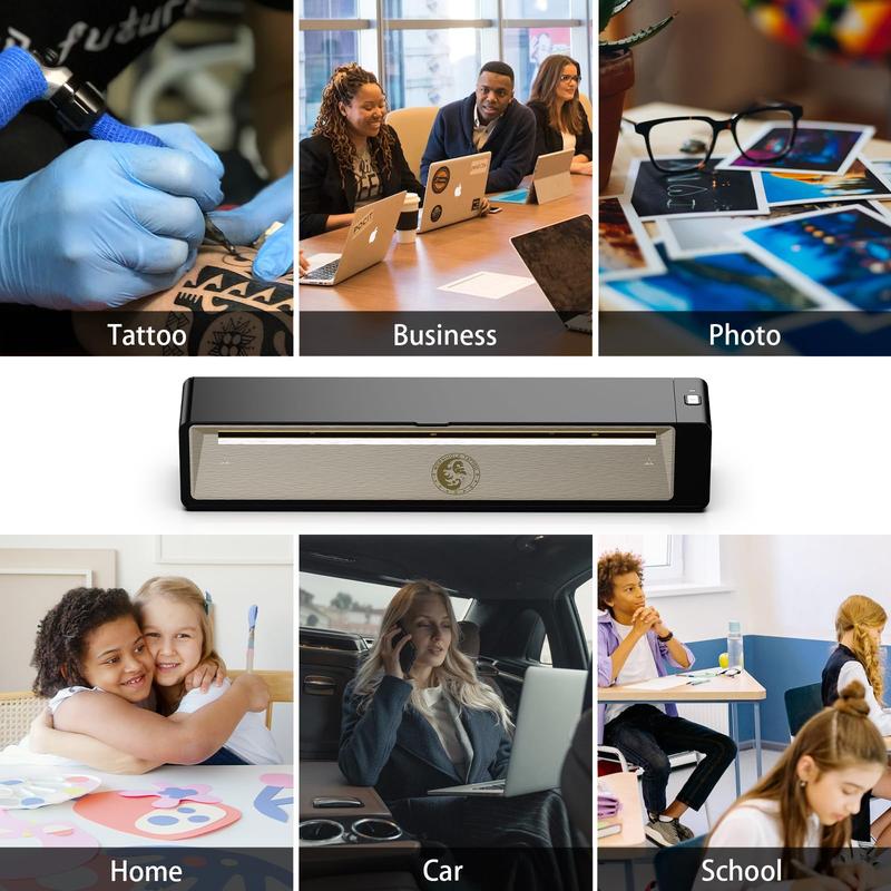 [Wormhole] Wireless Bluetooth Tattoo Stencil Printer with 2500mAh Battery Portable Thermal Copier Machine Compatible with Smartphones & PC Cordless