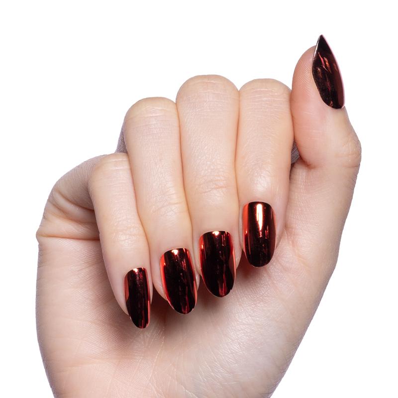 Vampire Chrome - Press-On nails | Medium | Oval