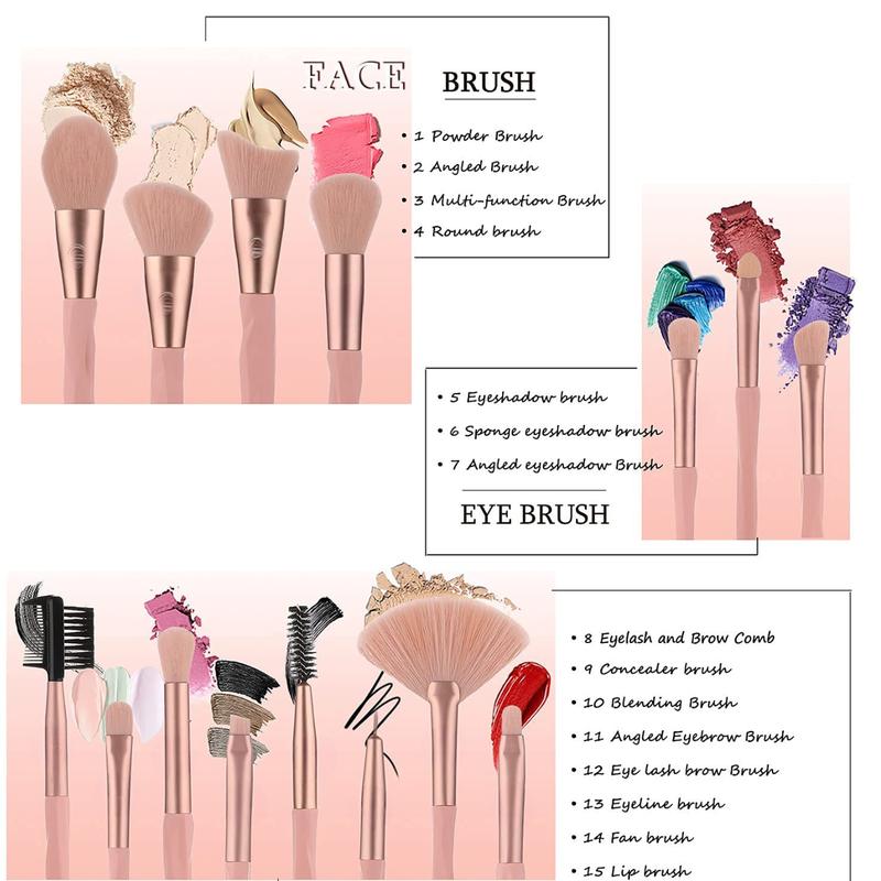 Diamonds Makeup Brushes Set Natural Premium Synthetic Eyeshadow Foundation Face Blending Blush Concealers Eye Makeup Brushes Set Professional for Women Kids Makeup Brushes & Tools Accessories Cosmetic