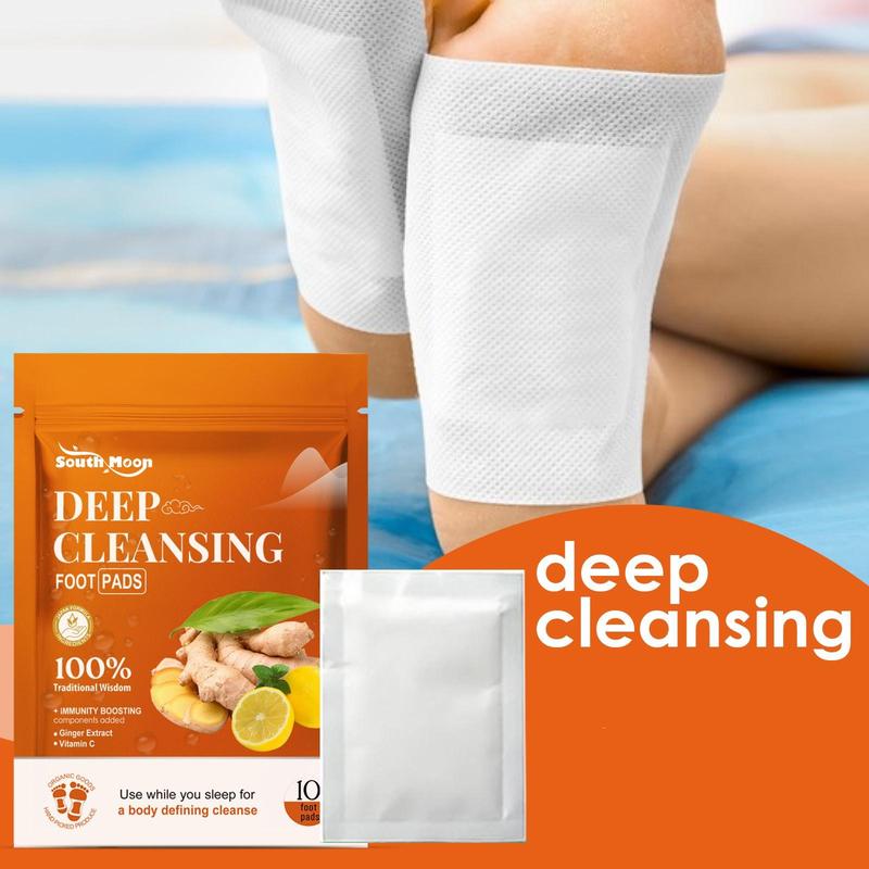 Ginger Deep Cleansing Foot Pads, 4 Packs(10pcs pack) Foot Care Patches, Foot Relaxation Patches, Foot Care Products for Women & Men