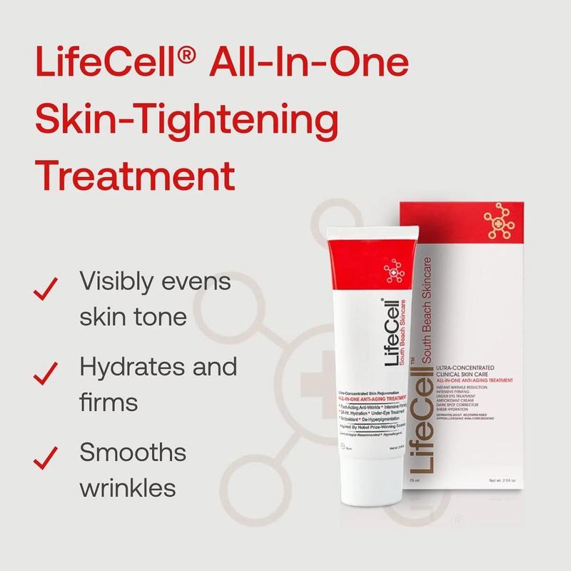 4PACK LifeCell South Beach Skincare All-in-One Anti-Aging Treatment 2.54 oz