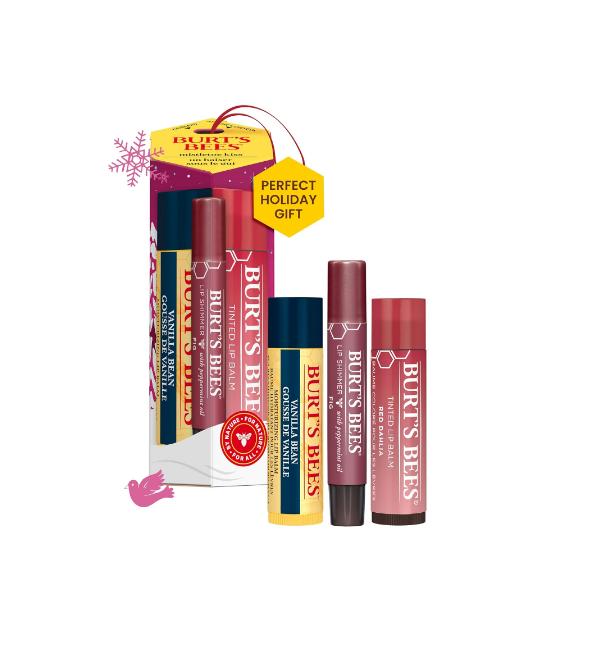 Burt's Bees Christmas Gifts, 4 Lip Balm Stocking Stuffers Products, Assorted Mix Set Skincare Beeswax