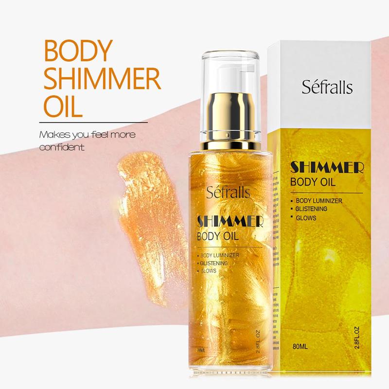 Body Shining Oil, Glossy Body Oil for Party Daily Use, Multi-use Face Body Cosmetic Oils for Women & Men, Christmas Gift