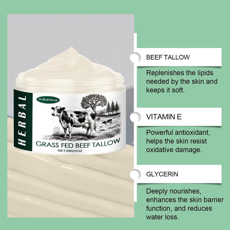 59g Beef Tallow Moisturizer, Nourishing & Moisturizing Skin Care Cream, Hydrating Skin Care Product for Women & Men Daily Use