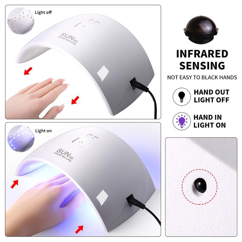 UV LED Nail Lamp, Professional Nail Polish Curing Lamp, Nail Art Tool for Home & Salon Use, Manicure & Pedicure Tools