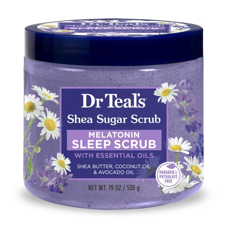 Dr Teal's Shea Sugar Sleep Body Scrub, Melatonin with Essential Oils, 19 oz