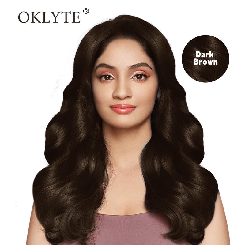 OKLYTE Hair Dye Shampoo for 100% Gray Hair Coverage with Herbal Ingredients Plant Haircare Black and Dark Brown