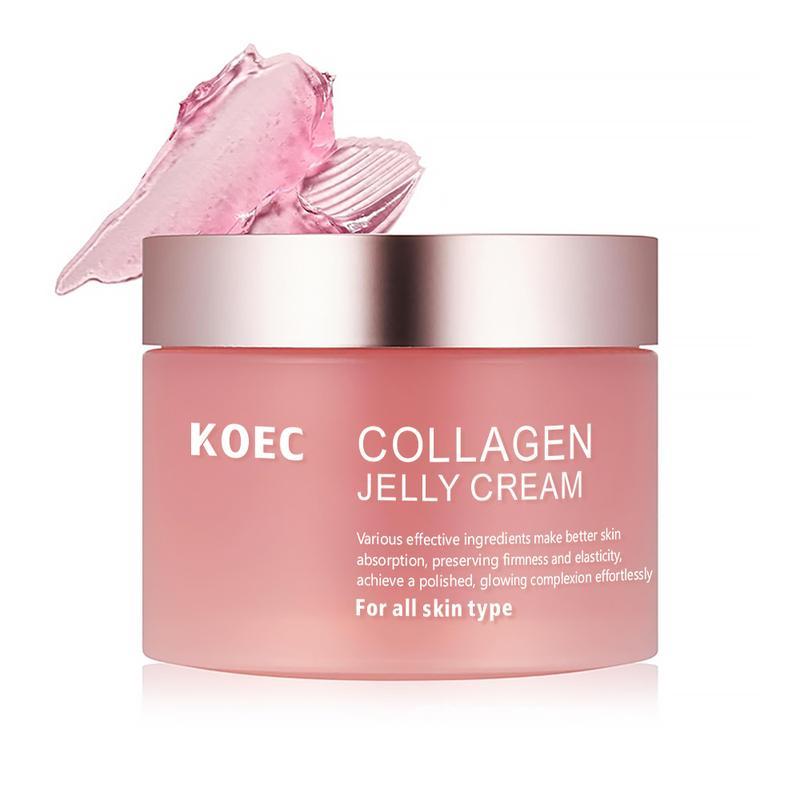 KOEC Official Store] Collagen Niacinamide Jelly Cream (Hydrolyzed Collagen + Niacinamide) - Instant Glow Essence Korea Glass Glow + Reduces Dryness + Suitable for All Skin Types I Facial Moisturizer