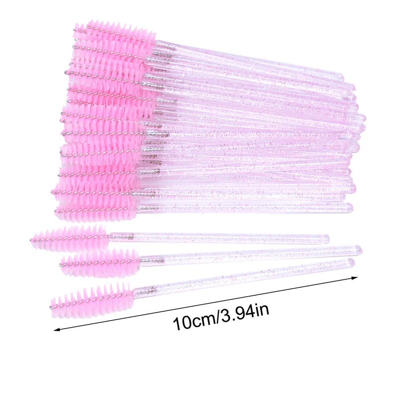 Christmas Disposable Eyelash & Eyebrow Brush, 50pcs Glitter Design Eyelashes Brushes Comb, Makeup Brushes, Professional Makeup Tools for Women, Gift Ideas for Women