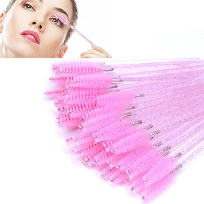 Christmas Disposable Eyelash & Eyebrow Brush, 50pcs Glitter Design Eyelashes Brushes Comb, Makeup Brushes, Professional Makeup Tools for Women, Gift Ideas for Women