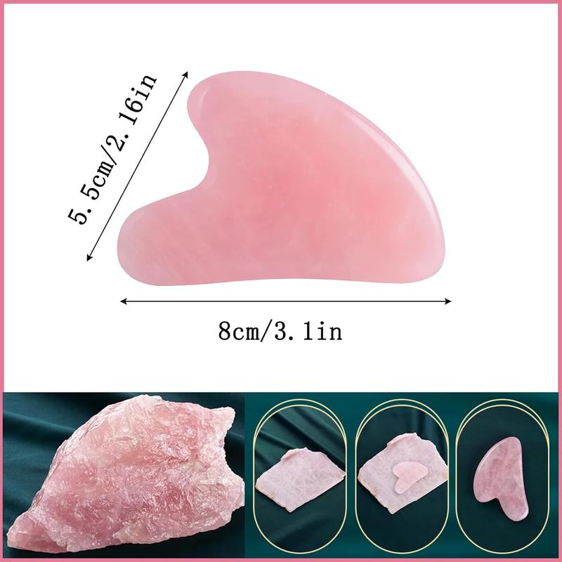 Pink Gua Sha Jade Stone Massage Tool – Face, Body, Neck & Eye Treatmen