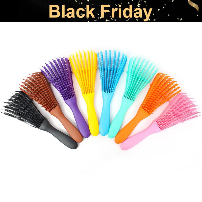 6 Pack Detangler Brush for Natural Hair, Afro America African Hair Textured 3a to 4c Kinky Wavy Curly Coily Wet Dry Oil Thick Long Hair, Exfoliating Your Scalp for Beautiful