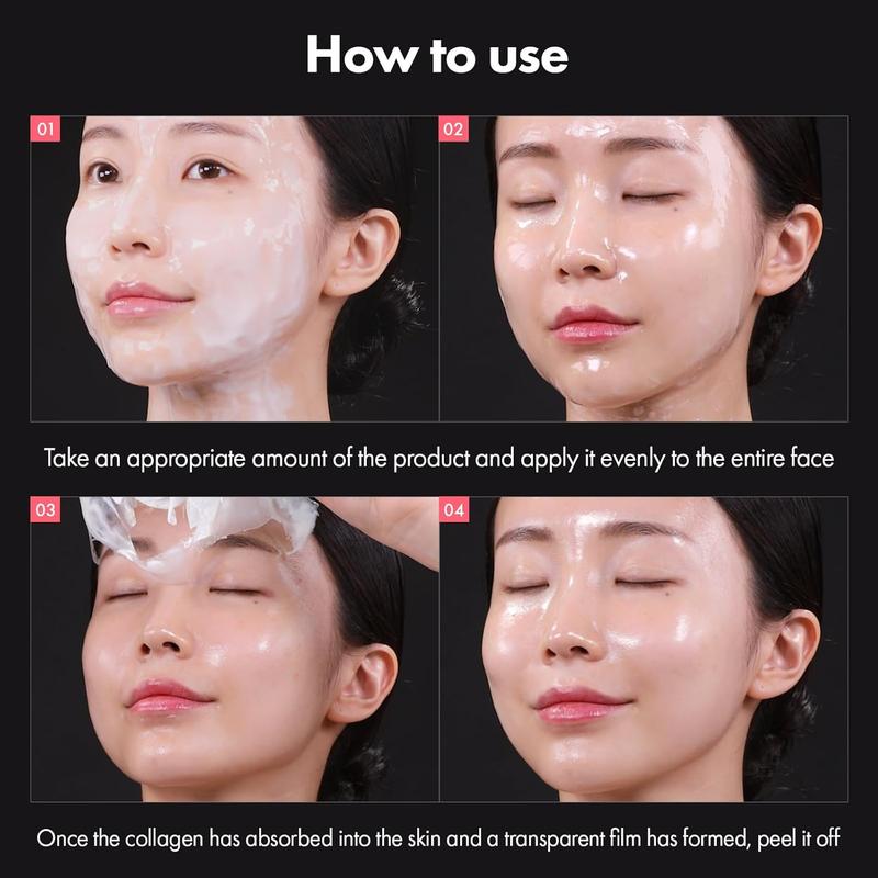 MEIZHU Collagen Wrapping Mask, Collagen 670,000ppm, Peel Off Facial Mask for elasticity, Hydrating, Glow, Skin Repair Comfort