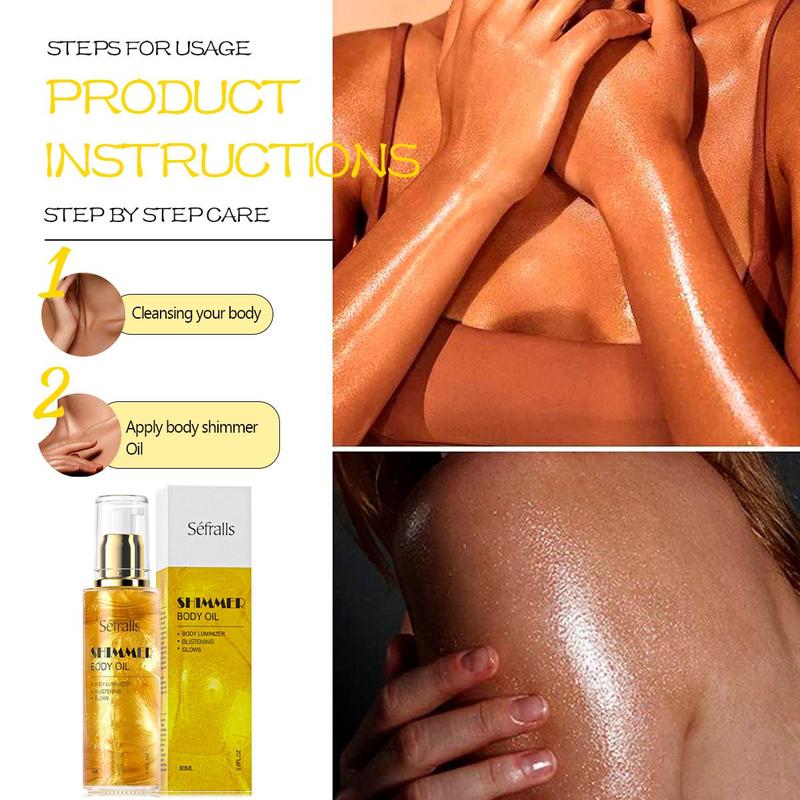 Body Shining Oil, Glossy Body Oil for Party Daily Use, Multi-use Face Body Cosmetic Oils for Women & Men, Christmas Gift