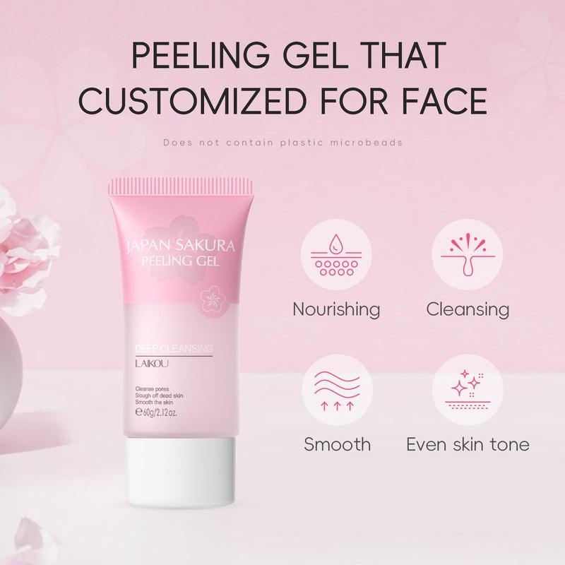 Cherry Blossom Exfoliating Face Scrub, Sakura Facial Scrub Exfoliator, Deep Cleansing Face Cleanser, Deeply Hydrate & Comfort Facial Skincare Gift