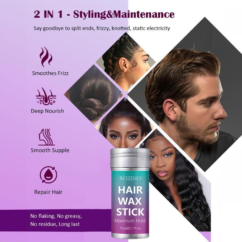 Hair Wax Stick, 1 Count Hair Styling Wax Stick, Fizz Hair Taming Wax, Hairdressing Wax Balm for Men & Women, Hair Edge Control, Hair Styling Products