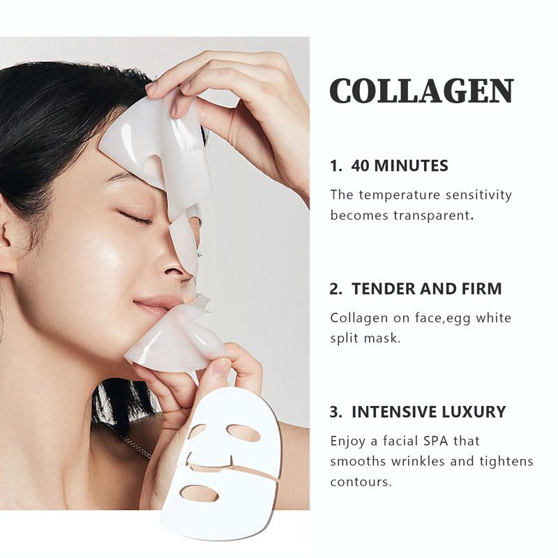 Deep Collagen Overnight Mask,Facial Hydrogel Masks with Low Molecular Weight Collagen for Elasticity, Firming, Comfort Moisturizing Skincare Repair