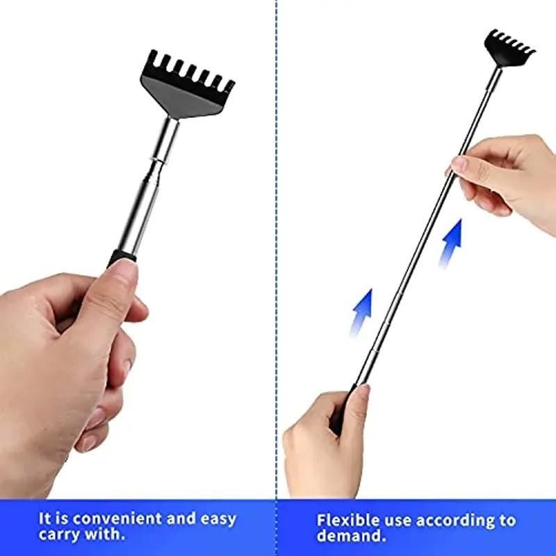 Retractable Back Scratcher, 2pcs set Stainless Steel Back Massage Tool, Back Scratcher Extendable, Household Massage Tool