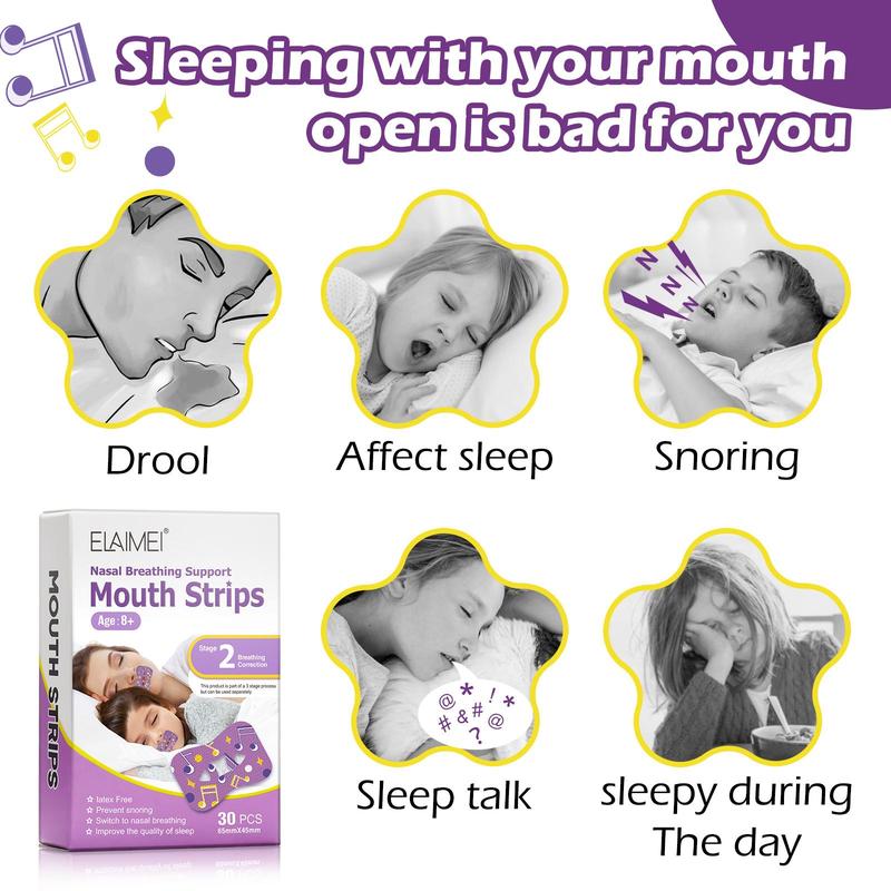 Sleep Breathing Closed Mouth Patch, 2 Boxes Mouth Strips for Prevents Snoring, Drooling, and Sleep Talking, Suitable for Adults and Children