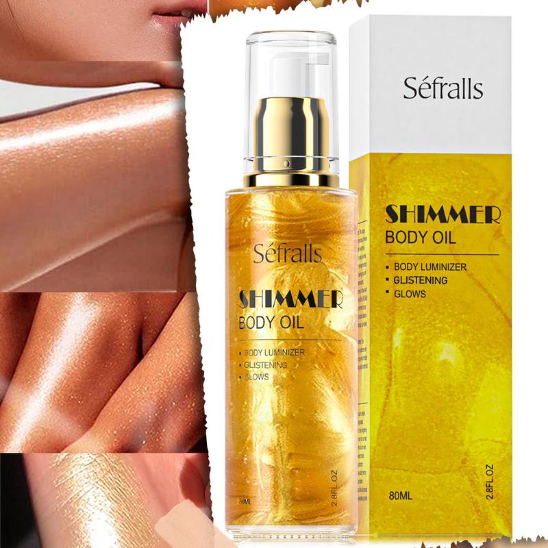 Body Shining Oil, Glossy Body Oil for Party Daily Use, Multi-use Face Body Cosmetic Oils for Women & Men, Christmas Gift