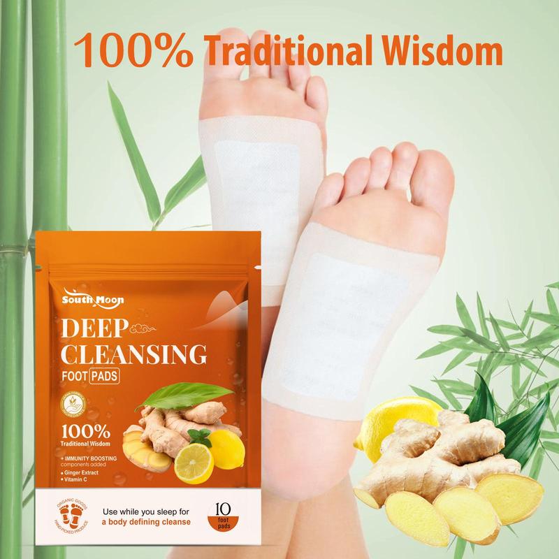 Ginger Deep Cleansing Foot Pads, 4 Packs(10pcs pack) Foot Care Patches, Foot Relaxation Patches, Foot Care Products for Women & Men