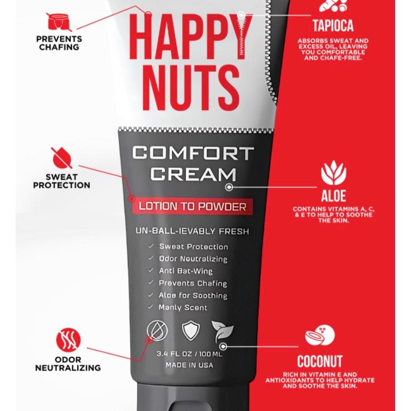 Comfort Cream Deodorant 4 Men: Odor Control, Anti-Chafing Sweat Defense, Aluminum-Free 3.4 oz.Aroma Powder Aloe Gift Lotion Coconut Scent Aroma Powder