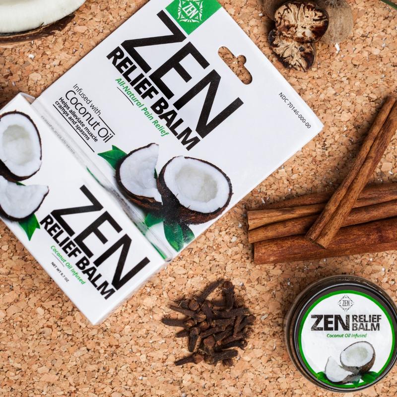 ZEN Balms Concentrated Coconut Aromatherapy Relief Balm for Wellness Fitness and Health Essential Treatment Body Care Oil