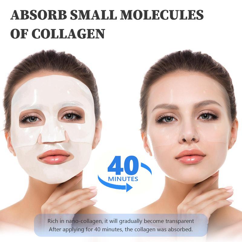 Deep Collagen Overnight Mask,Facial Hydrogel Masks with Low Molecular Weight Collagen for Elasticity, Firming, Comfort Moisturizing Skincare Repair