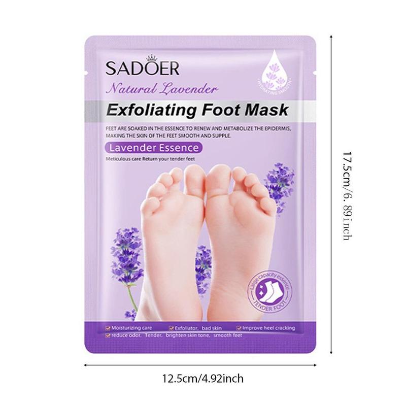 Lavender Natural Moisturizing Foot Masks, 3 Pairs Exfoliating Foot Care Mask, Foot Dead Skin Remover Mask, Callus Remove Covering Mask, Pedicure Foot Care Products