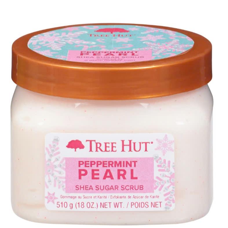 Tree Hut Peppermint Pearl Shea Sugar Exfoliating and Hydrating Body Scrub, 18 oz.