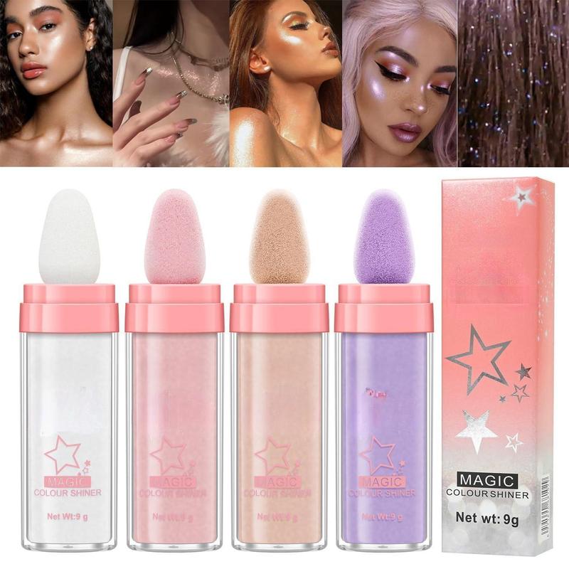 Fairy Dust Highlighter - All Over Body Contour and Collarbone Pearlescent Powder (Pack of 4)