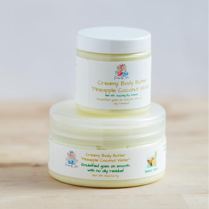 Creamy Body Butter, Non Greasy Made with Shea & Kokum Butters Body Care Lotions Soft Skin Moisturizing Softening Smoothing Apricot Oil Meadowfoam Oil