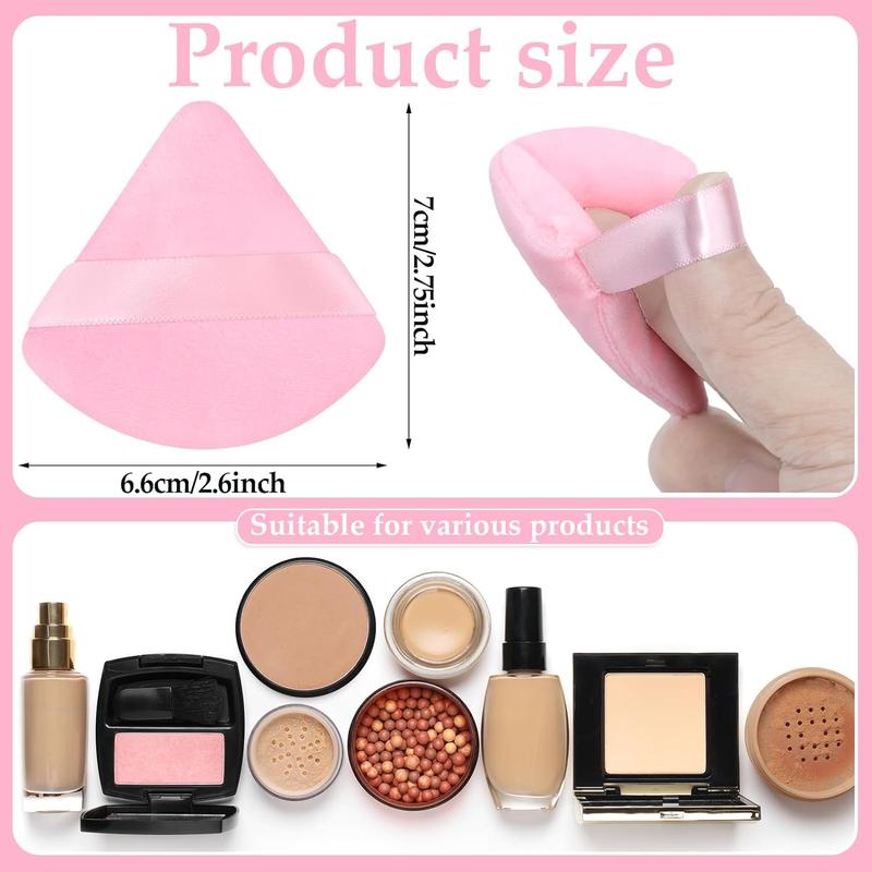 4-Pcs Soft Triangle Powder Puff with 2 Travel Cases, Triangle Makeup Puff for Loose Powder Body Powder Setting Powder Puff for Face Powder Beauty Makeup Tool (Black+Pink) -  Gift for Girls Women