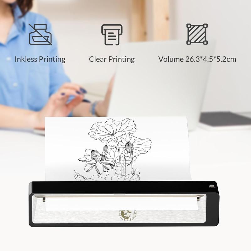 [Wormhole] Wireless Bluetooth Tattoo Stencil Printer with 2500mAh Battery Portable Thermal Copier Machine Compatible with Smartphones & PC Cordless