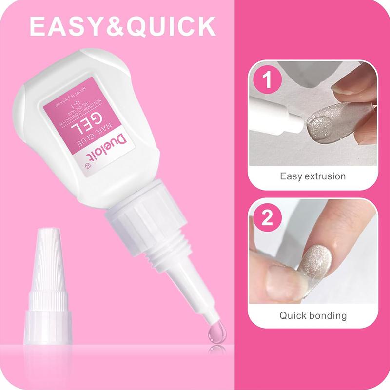 15ml Nail Glue Gel, 2 Counts set Quick Dry Nail Glue, Nail Art Glue, Nail Art & Nail Polish for Women & Girls