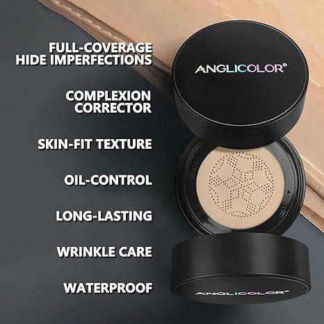 Mushroom Head Air Cushion CC Cream Strong Concealer,Face Makeup Cushion Foundation Long-Lasting,Moisturizing BB Cream Makeup All Skin Types