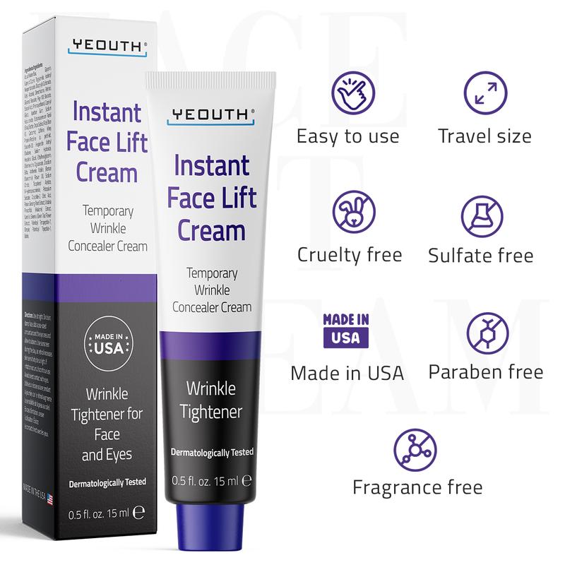 YEOUTH Instant Temporary Face Firming and Tightening, Face Lift Cream, Daily Facial Concealer Targets to Help Smooth, Look of Fine Lines  Wrinkles