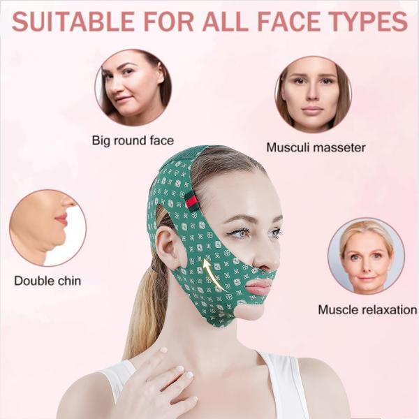 BOMKADI Reusable V-Line Lifting Mask Double Chin Reducer for Skin Tightening, Sagging Skin Relief and Slimming for Men and Women Facial Skincare