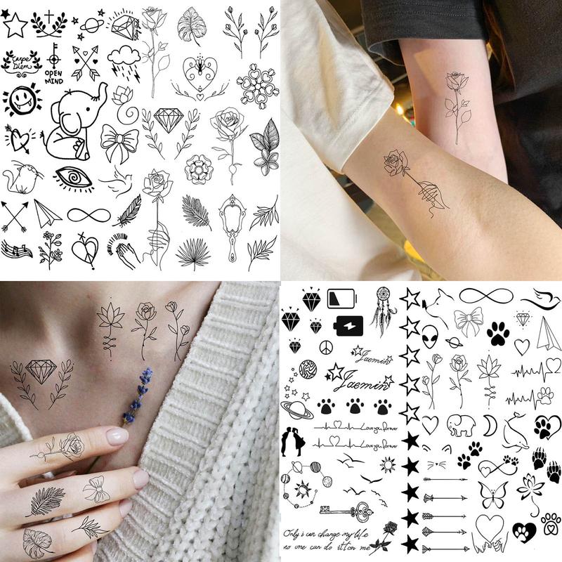 Animal Pattern Temporary Tattoo Sticker, 15pcs set Waterproof Fake Tattoo Sticker, Creative Body Art Sticker for Men & Women