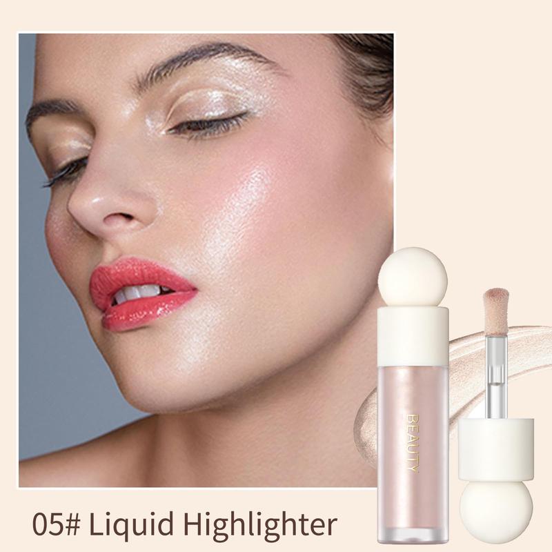 3 Colors Liquid Highlighter Blush Contour Set, Natural Matte Face Blush Bronzer, Natural Glossy Liquid Illuminator for Face and Body, Lightweight Blendable Silky Smooth Texture