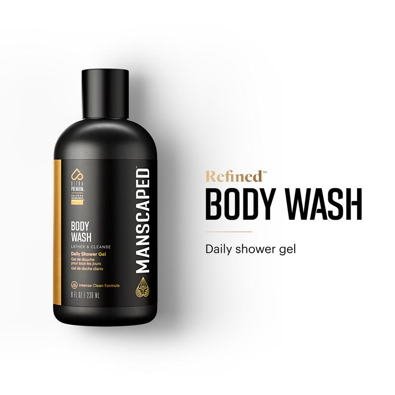 MANSCAPED® Crop Essentials, Male Care Hygiene Bundle, Includes Refined® Body Wash, Crop Preserver® Moisturizing Ball Deodorant, Crop Reviver® Toner and Disposable Shaving Magic Mat®