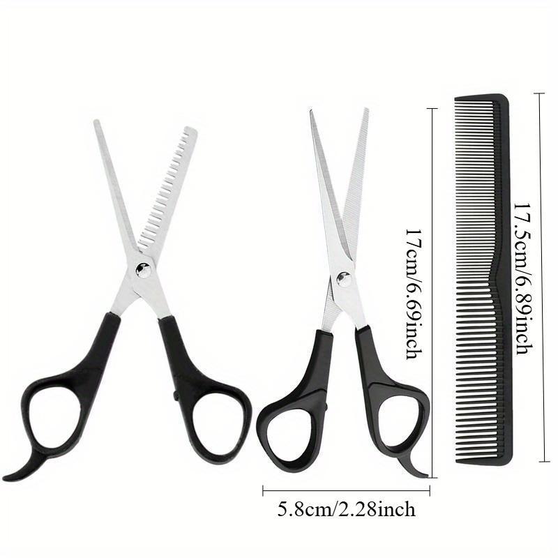 Hairdressing Scissors Combination Set, 3 Counts set Teeth Shaped Scissors & Comb, Professional Hair Styling Tools for Salon & Barber Shop