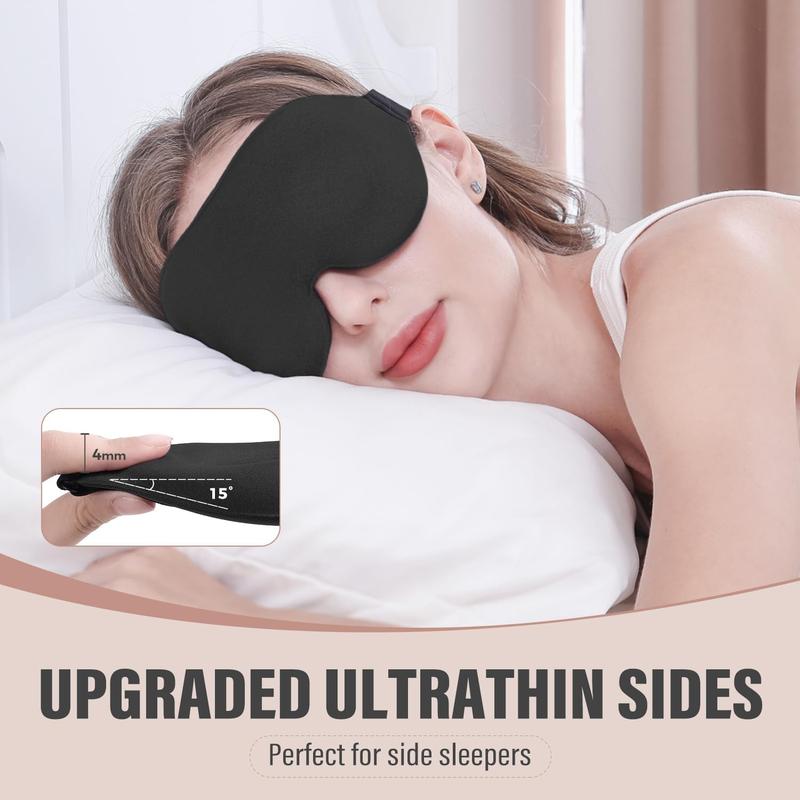 YIVIEW Sleep Mask for Side Sleeper, 100% Light Blocking 3D Sleeping Eye Mask, Soft Breathable Eye Cover for Women Men, Relaxing Zero Pressure Night Blindfold