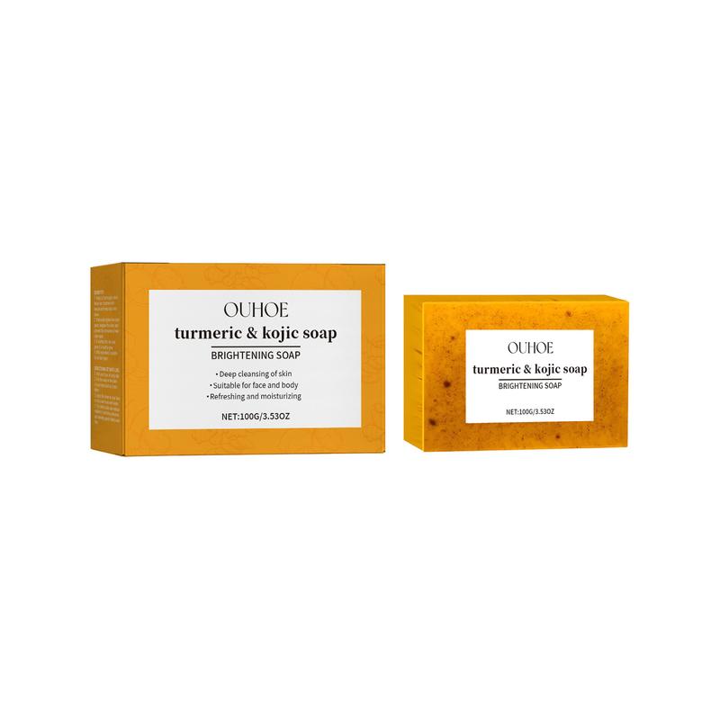 OUHOE lemon turmeric soap gently cleans the skin, moisturizes, replenishes water, and washes the face and body care soap Facial Foam