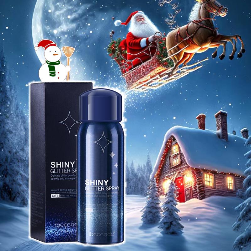 SOYUB Christmas Body Glitter Spray for Hair and Body, Hairspray for Clothes, Long-Lasting Body Shimmer Spray Suitable for Stage, Festival Rave and Makeup Prom