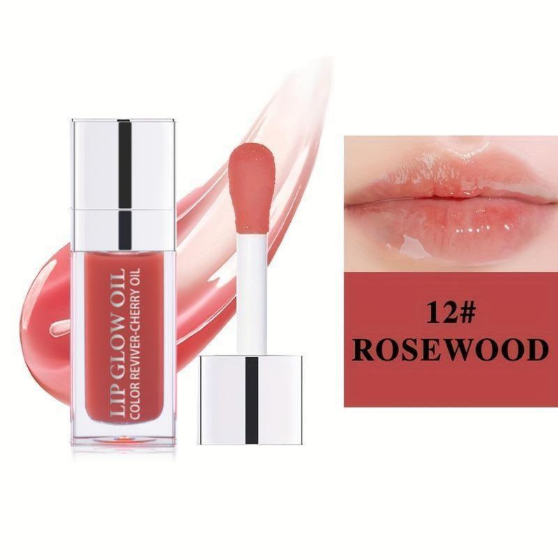 Hydrating Lip Glow Oil - Moisturizing Plumper Gloss, Transparent Tinted Balm for Nourishing Care - Clear Lip Gloss for Moisture and Comfort